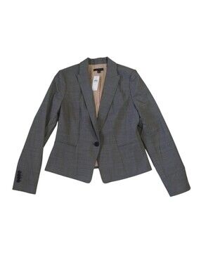 Ann Taylor Wool Blend Tailored One-button Blazer Jacket Women's 6 Office Career